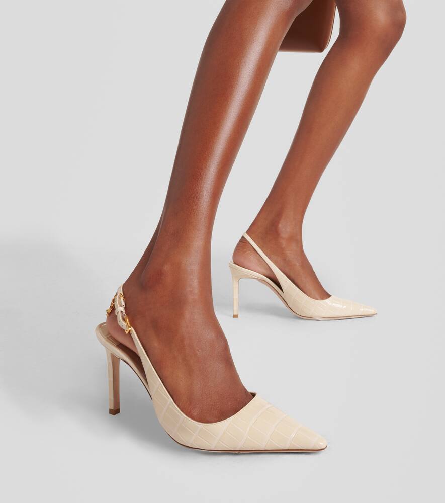 Tom Ford Angelina croc-effect leather slingback pumps