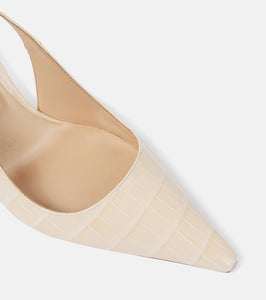 Tom Ford Angelina croc-effect leather slingback pumps