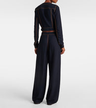 Alaia Fluid cropped wool-blend jacket