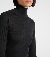 Alaia Faux shearling-trimmed virgin wool midi dress