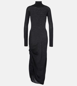 Alaia Draped wool turtleneck dress
