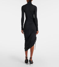 Alaia Draped wool turtleneck dress