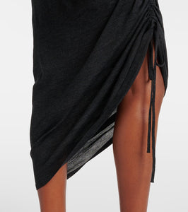 Alaia Draped wool turtleneck dress