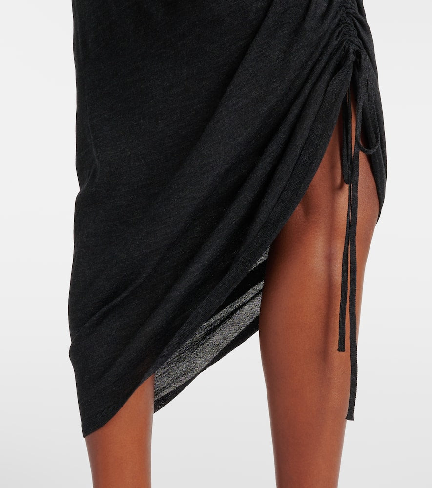 Alaia Draped wool turtleneck dress