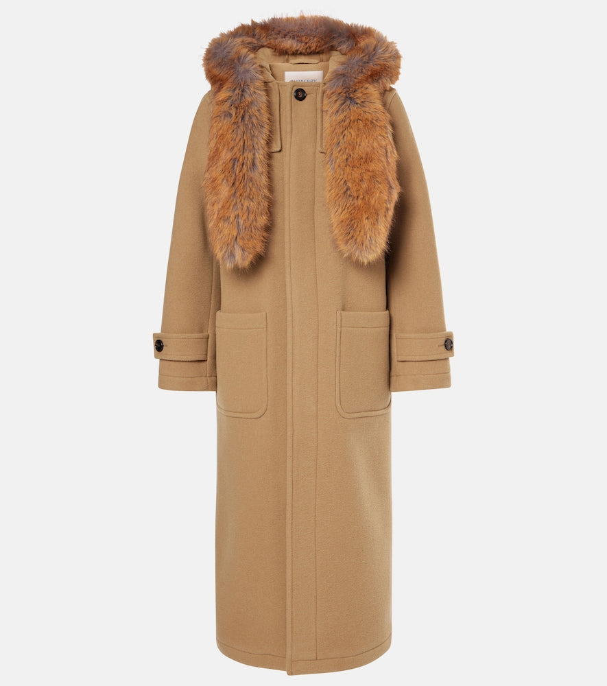 Burberry Faux fur-trimmed wool coat - 博柏利仿毛皮饰边羊毛大衣