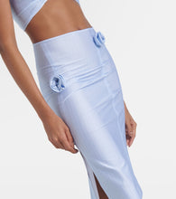 Coperni Floral-appliqu√É¬© asymmetric midi skirt