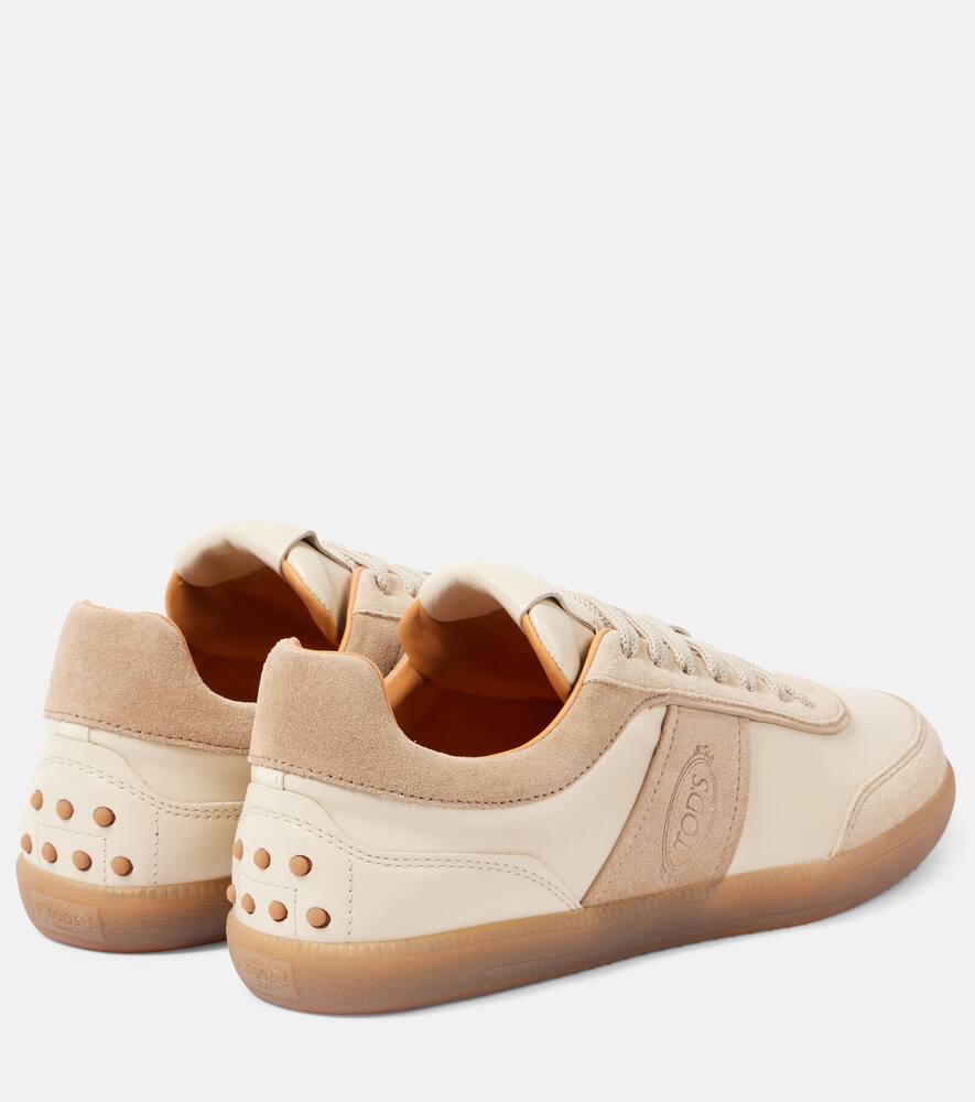 Tod's Tabs suede-trimmed leather sneakers