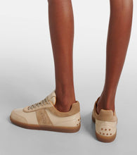 Tod's Tabs suede-trimmed leather sneakers