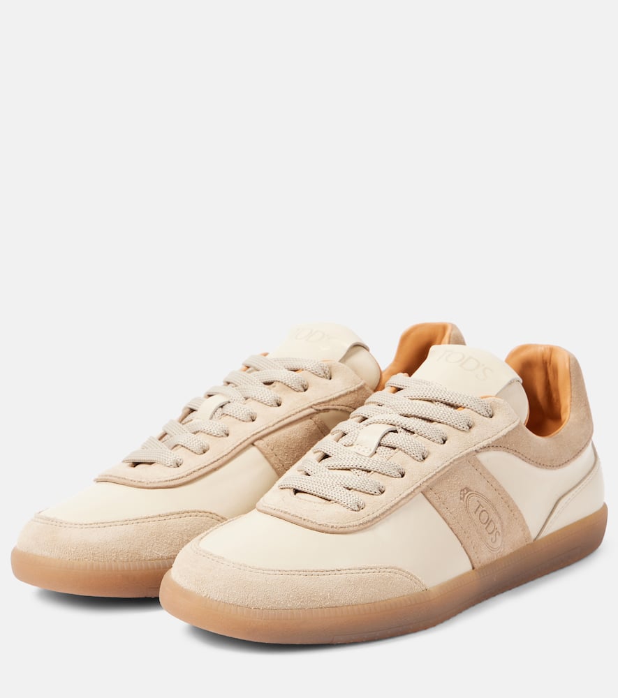 Tod's Tabs suede-trimmed leather sneakers