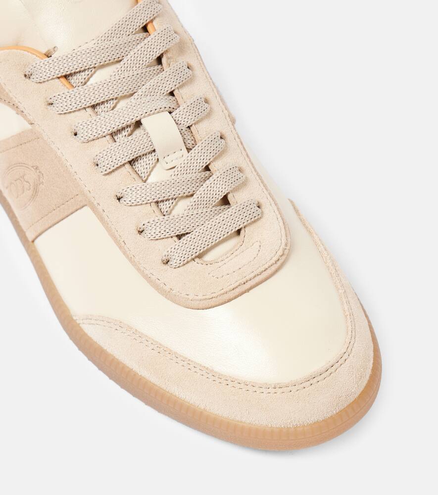 Tod's Tabs suede-trimmed leather sneakers