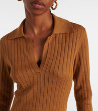 Tod's Ribbed-knit silk and cotton polo dress