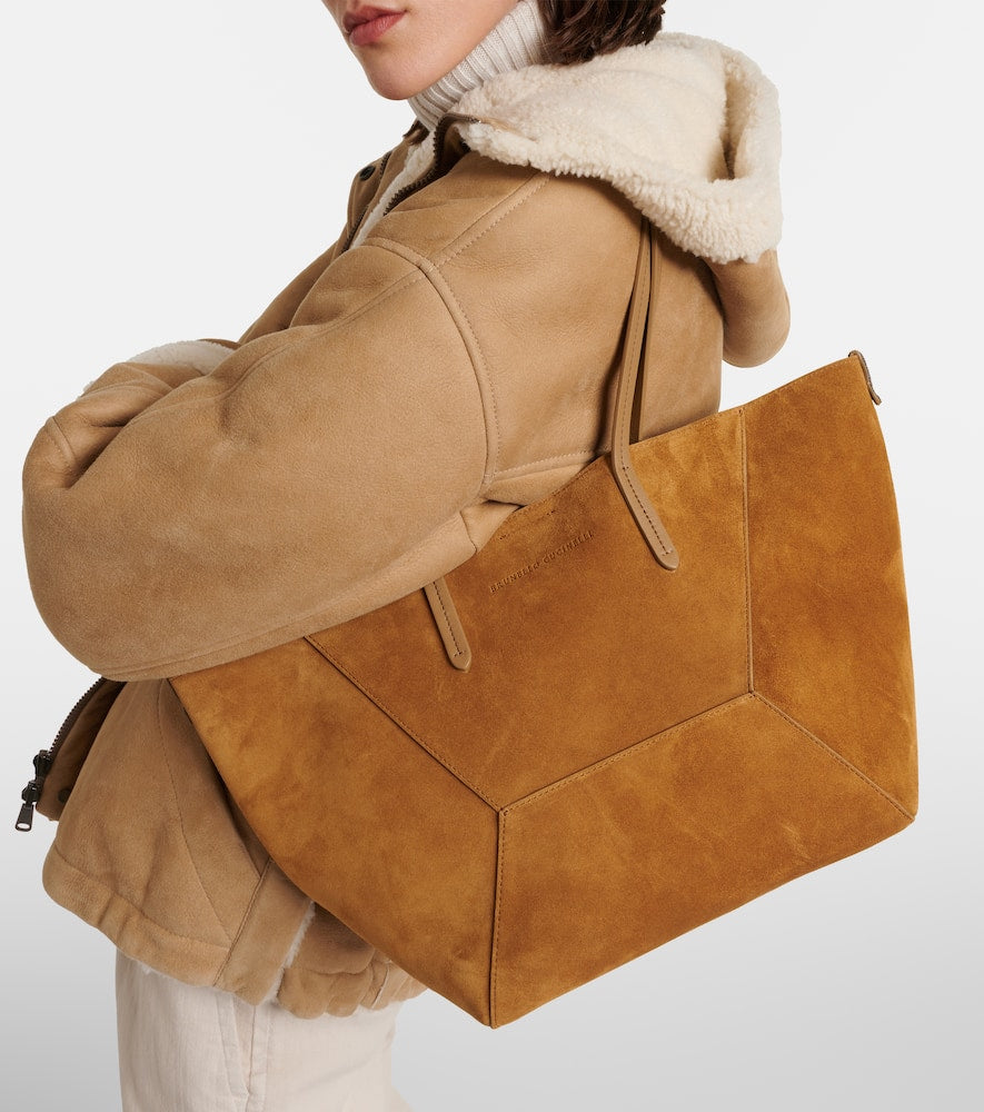 Brunello Cucinelli Large suede tote bag