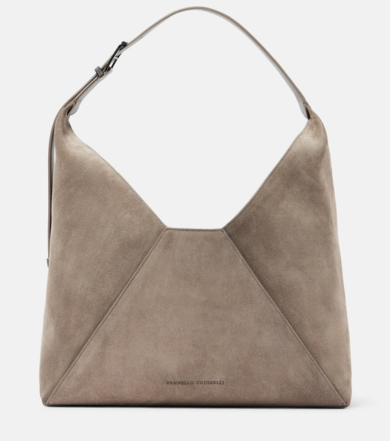Brunello Cucinelli BC Duo suede shoulder bag. Shop Brunello Cucinelli Shoulder Bags for women now.