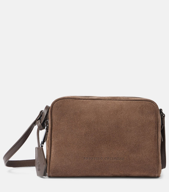 Brunello Cucinelli Small suede crossbody bag. Shop Brunello Cucinelli Crossbody Bags for women now.