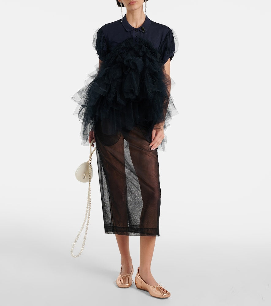 Simone Rocha Classic pleated leather ballet flats