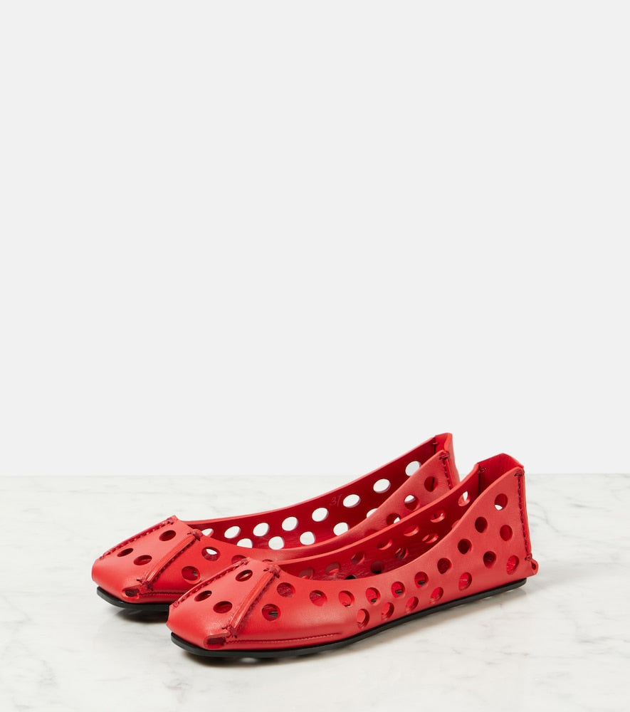 Alaia Leather ballet flats