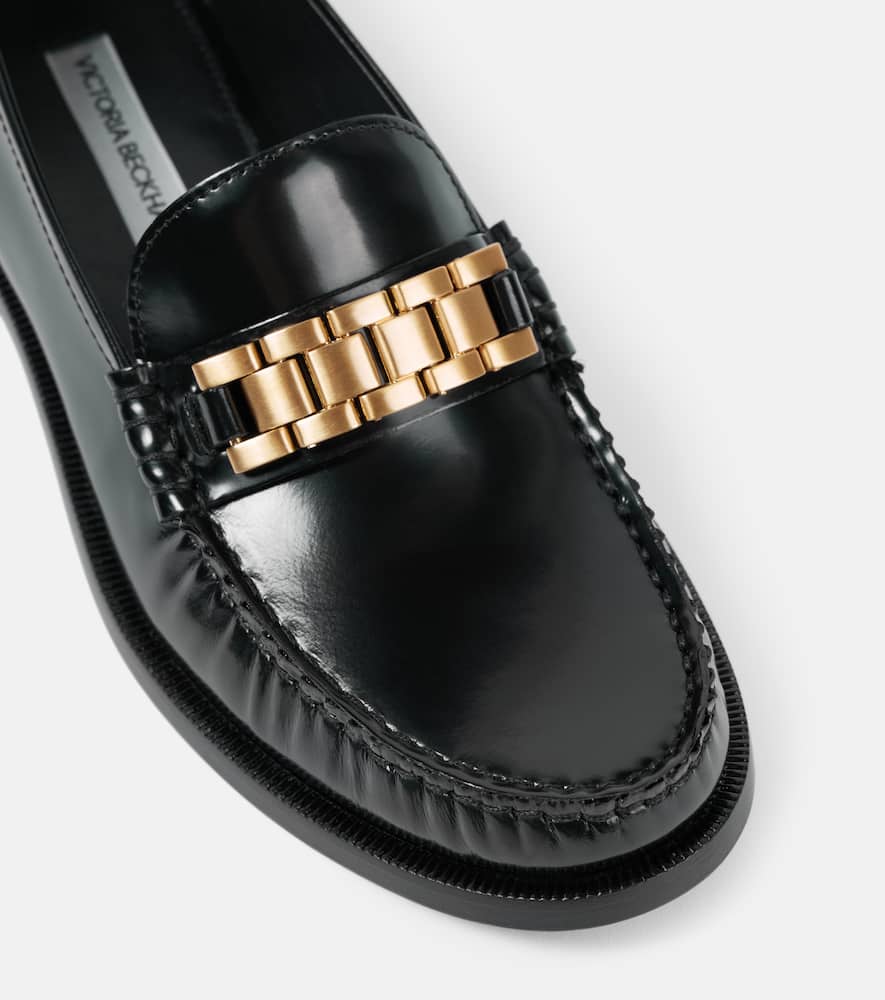 Victoria Beckham Chain leather loafers