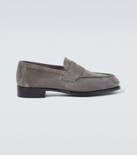 George Cleverley Cannes suede penny loafers
