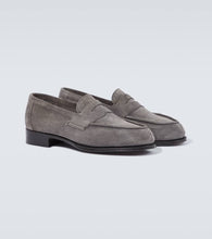 George Cleverley Cannes suede penny loafers