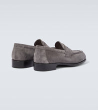 George Cleverley Cannes suede penny loafers