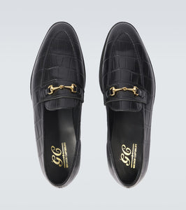 George Cleverley Colony croc-effect leather loafers