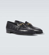 George Cleverley Colony croc-effect leather loafers