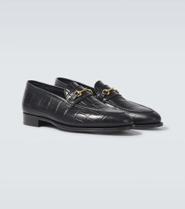 George Cleverley Colony croc-effect leather loafers