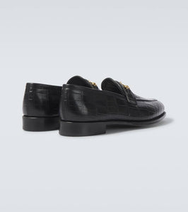 George Cleverley Colony croc-effect leather loafers