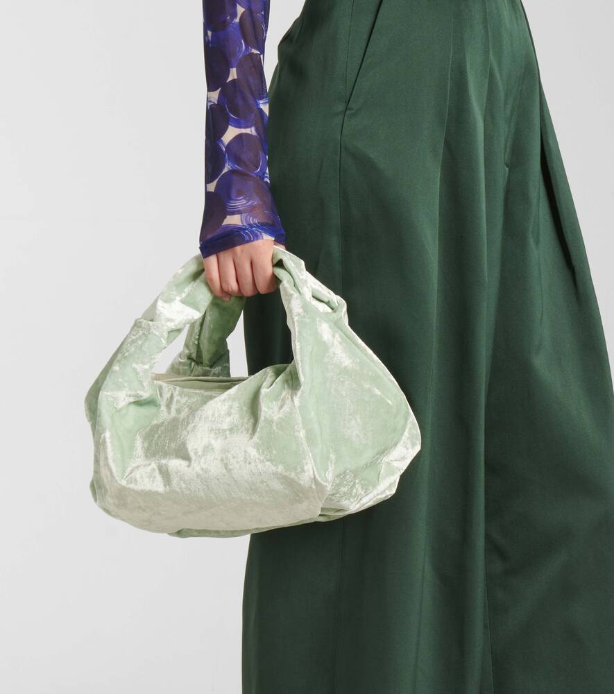 Dries Van Noten Twist Small velvet shoulder bag