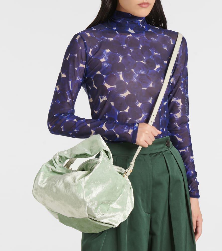 Dries Van Noten Twist Small velvet shoulder bag