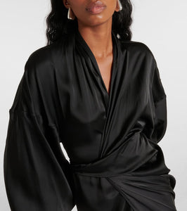 Rick Owens Satin wrap gown