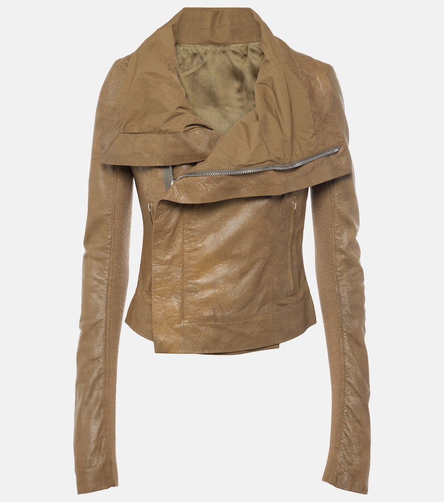 Rick Owens Asymmetric leather biker jacket - Rick Owens 不对称皮革机车夹克