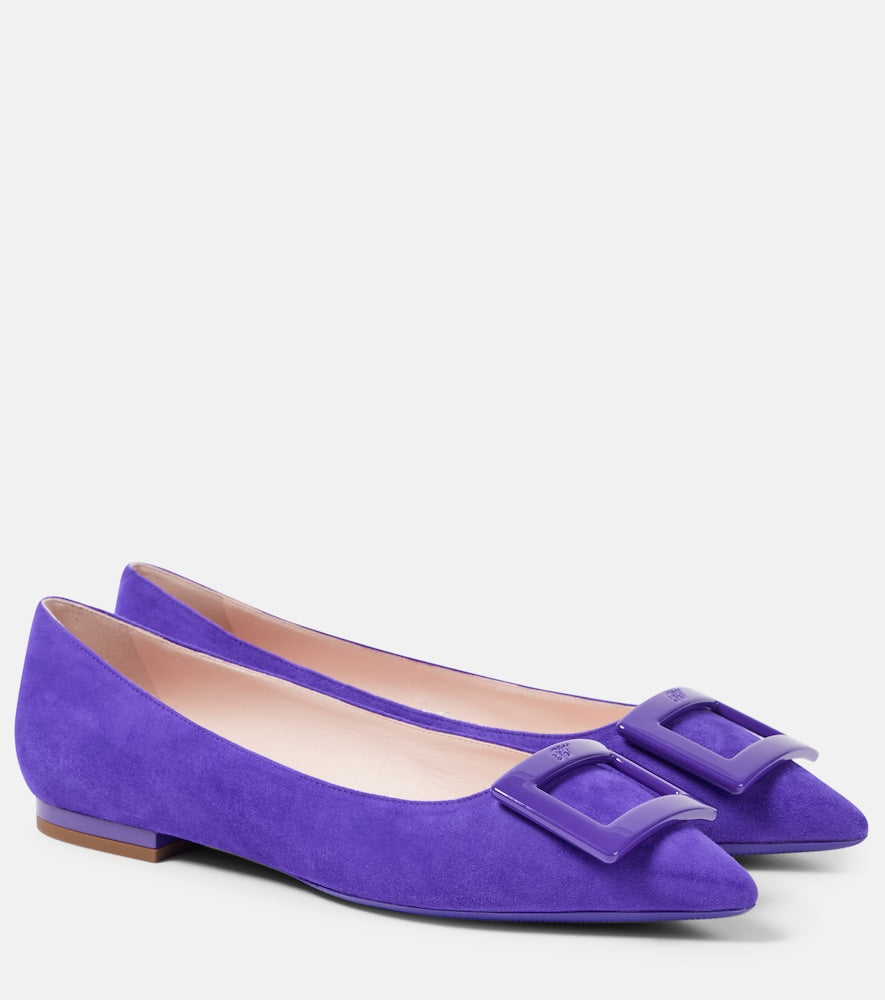 Roger Vivier Gommettine suede ballet flats - Roger Vivier Gommettine 绒面革芭蕾平底鞋