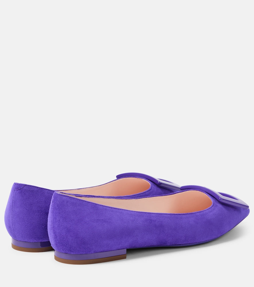 Roger Vivier Gommettine suede ballet flats