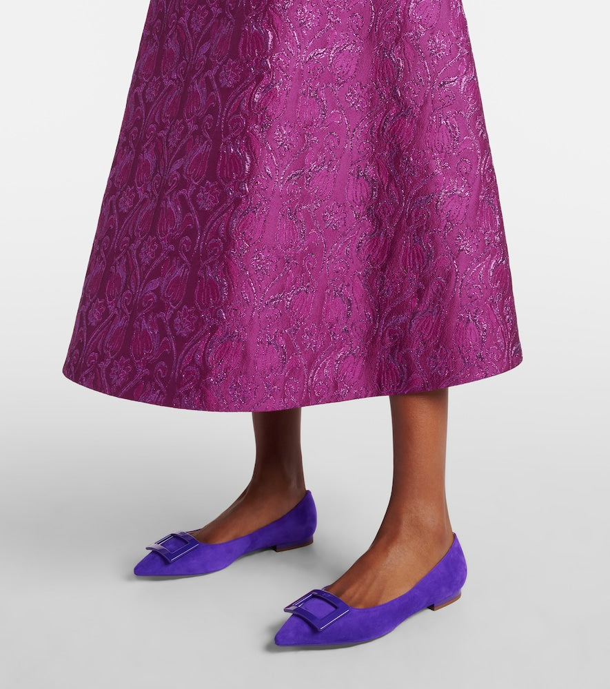 Roger Vivier Gommettine suede ballet flats