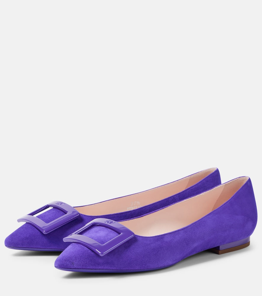 Roger Vivier Gommettine suede ballet flats
