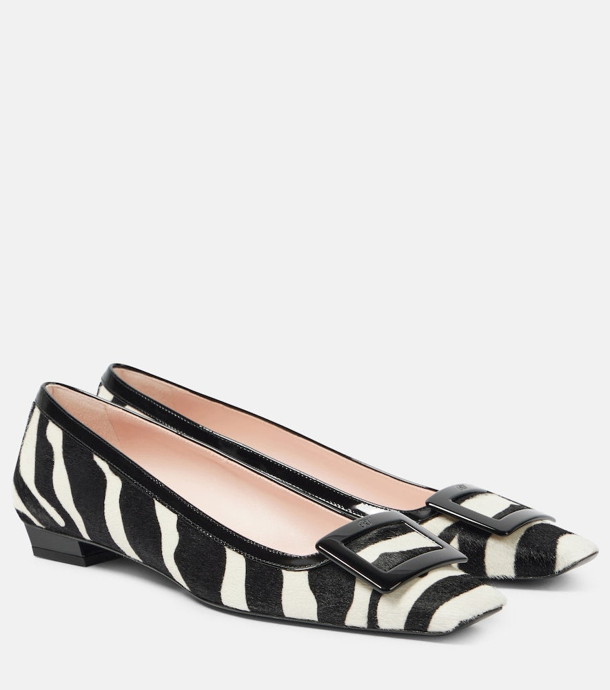 Roger Vivier Belle Vivier calf hair ballet flats - Roger Vivier Belle Vivier 小牛毛芭蕾平底鞋