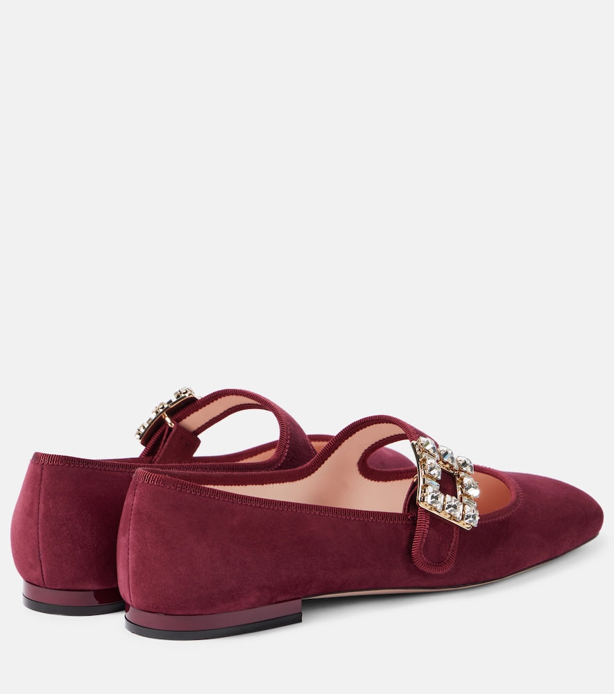 Roger Vivier Tr√É¬®s Vivier Babies suede Mary Jane flats