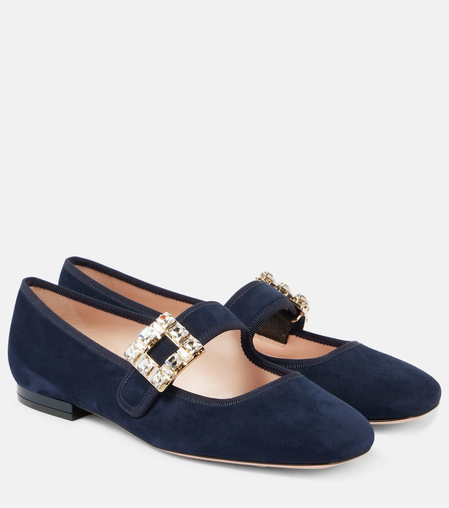 Roger Vivier Tr√É¬®s Vivier suede Mary Jane flats - Roger Vivier Tr√É�®s Vivier 绒面革玛丽珍平底鞋