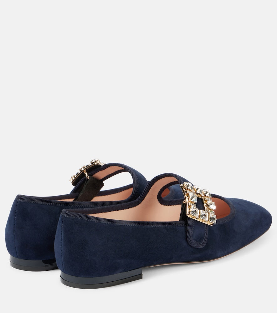 Roger Vivier Tr√É¬®s Vivier suede Mary Jane flats