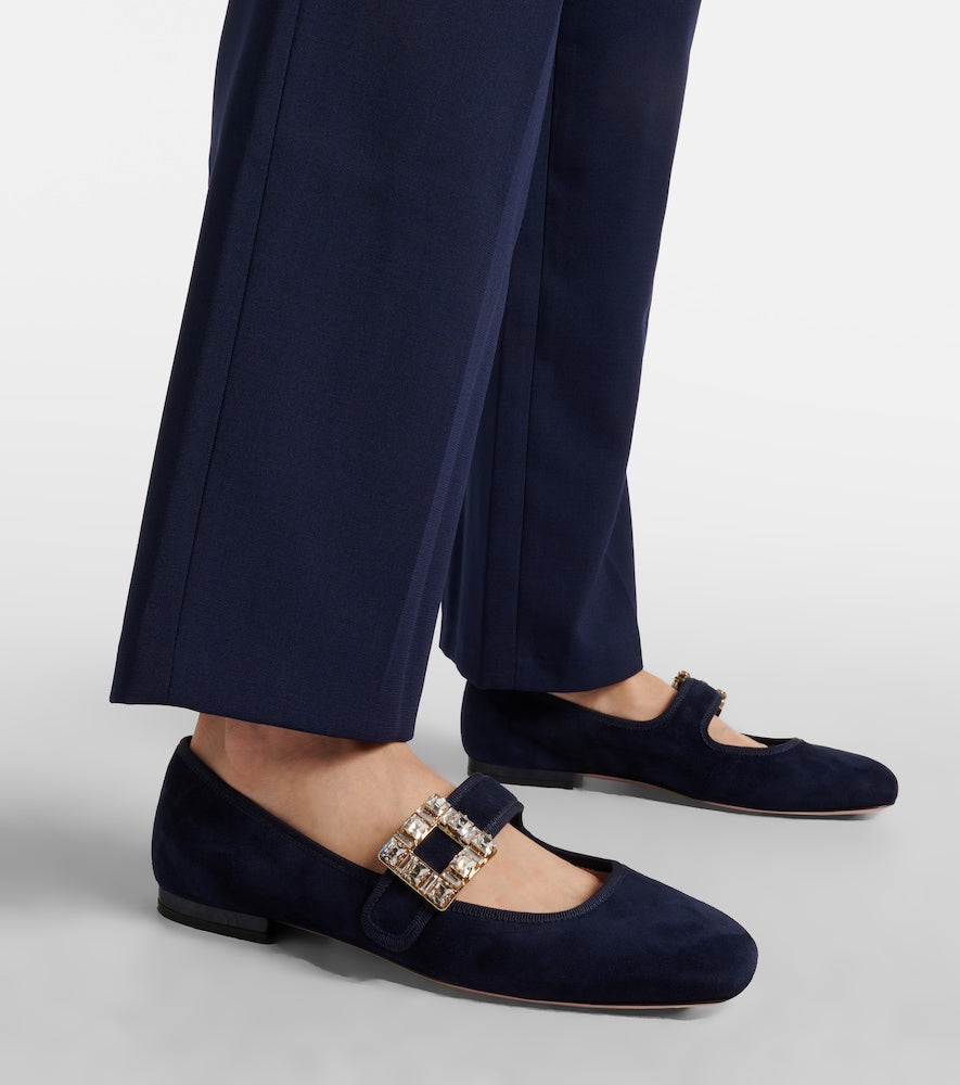 Roger Vivier Tr√É¬®s Vivier suede Mary Jane flats