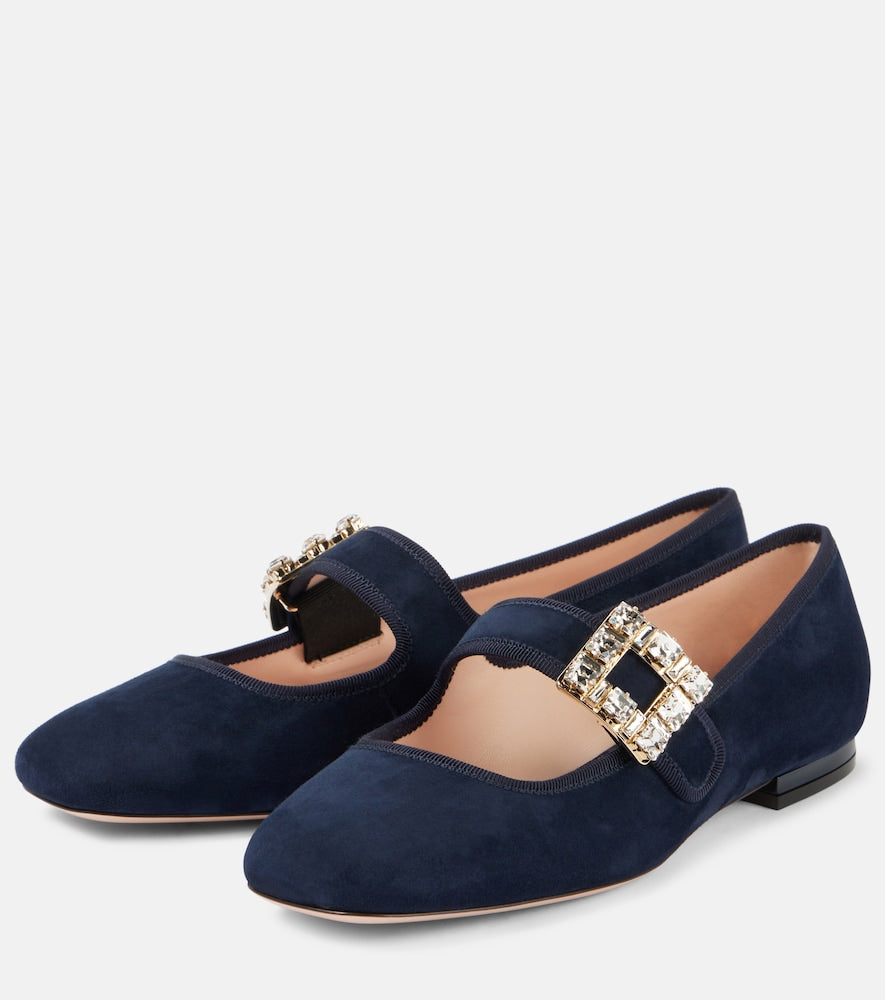 Roger Vivier Tr√É¬®s Vivier suede Mary Jane flats