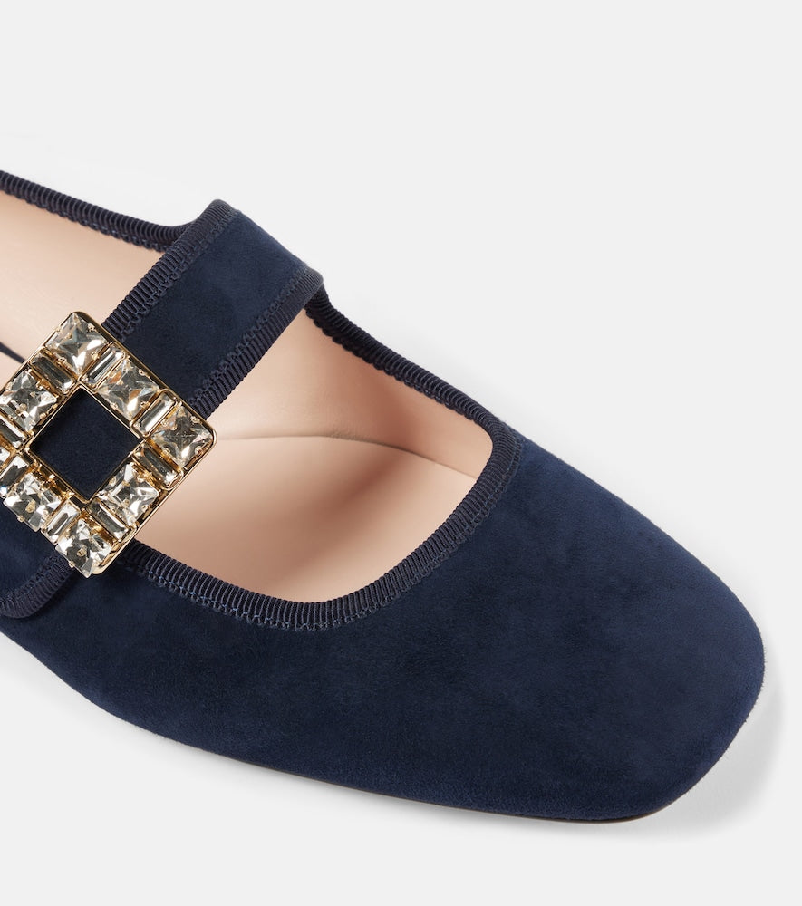 Roger Vivier Tr√É¬®s Vivier suede Mary Jane flats