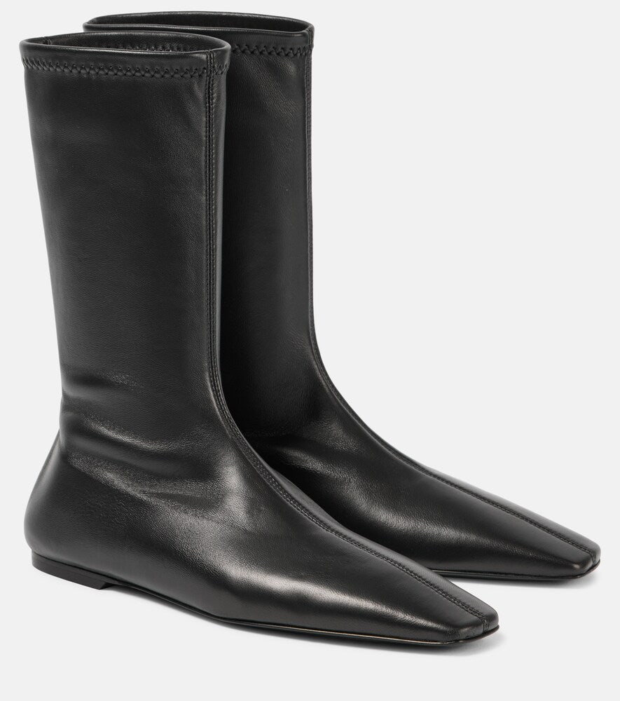 Toteme Sock leather sock boots - 图腾袜皮袜靴