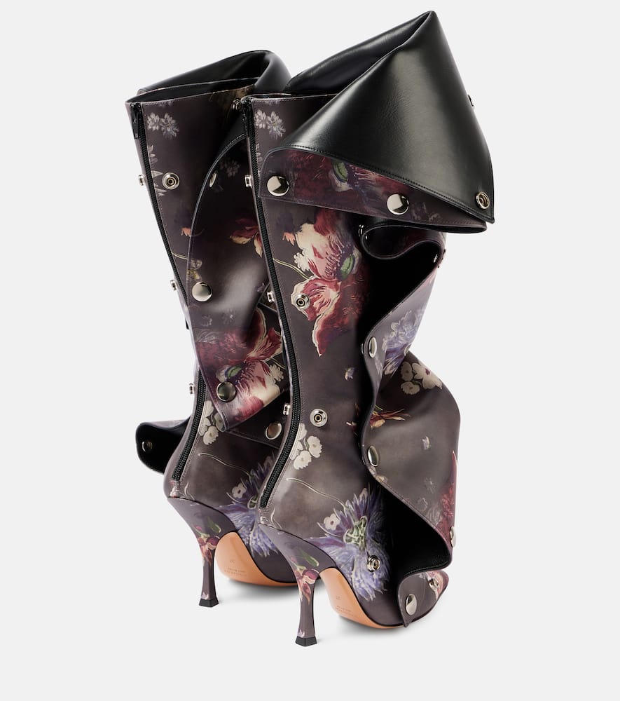 Y/Project Snap 100 floral leather knee-high boots