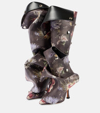 Y/Project Snap 100 floral leather knee-high boots