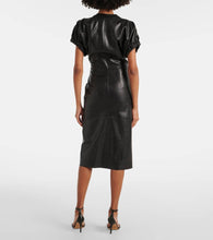 Isabel Marant Carly gathered leather midi dress