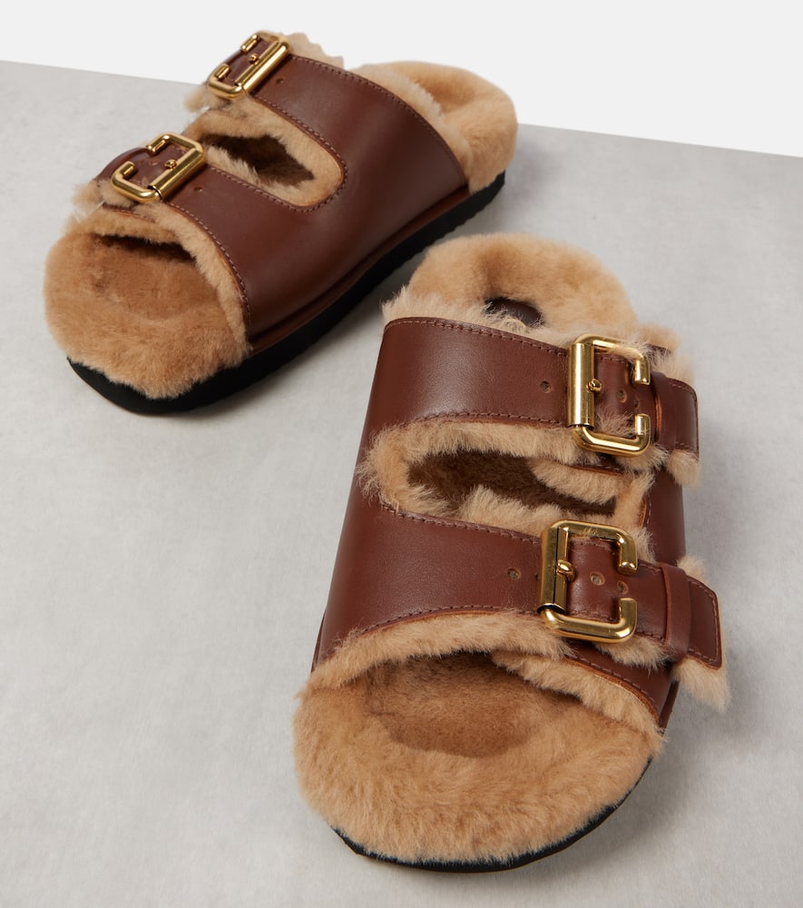 Chloe Nil shearling-lined leather sandals