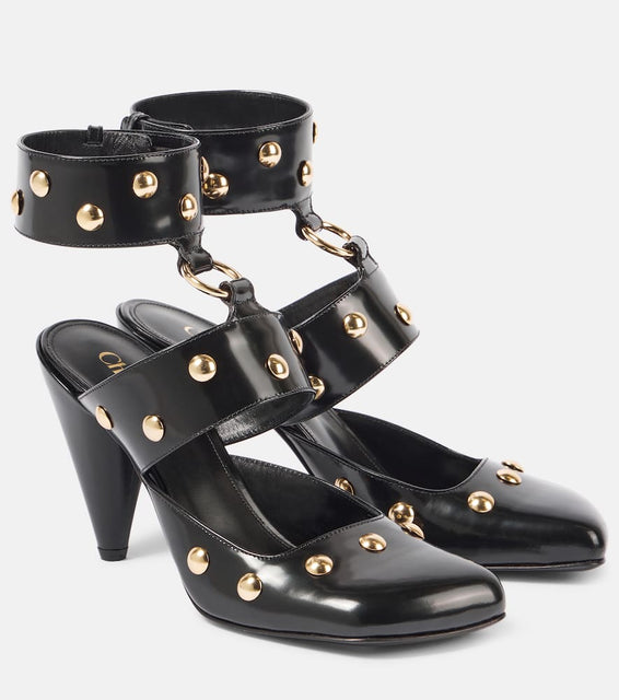 Chloe Jade studded leather pumps
