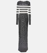 Jean Paul Gaultier Marini√É¬®re striped mesh maxi dress